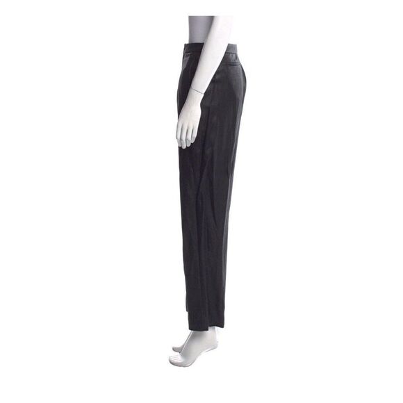 Gucci Authentic Solid Black Shine Fabric High Rise Straight Leg Pants 44 8 Med - Picture 2 of 10